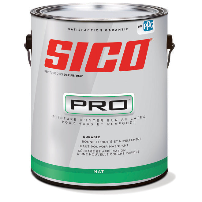 Peinture latex Mat à plafond Pro - Noir - 3,78L SICO - Quincaillerie G.H. Berger