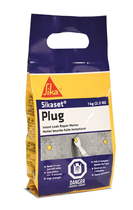 Mortier bouche-fuite instantané SikaSet Plug - 1 kg - Quincaillerie G.H. Berger
