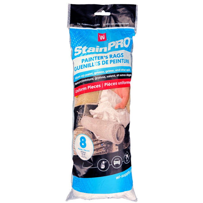 Guenilles de peintre blanches - Paquet de 8 StainPro