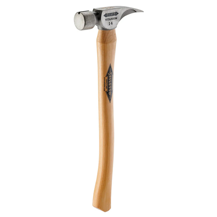 Marteau Stiletto lisse avec manche courbé en bois 14 oz