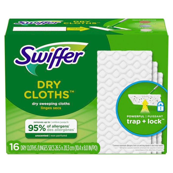Lingettes sèches de rechange pour vadrouille Swiffer - Paquet de 16 - Quincaillerie G.H. Berger