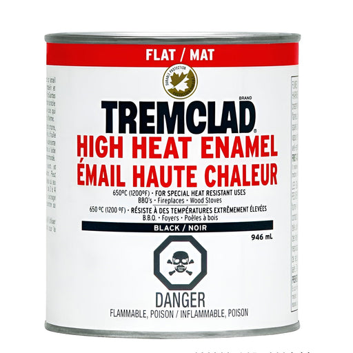 Peinture antirouille à haute température - Noir - Fini mat - 946 mL Tremclad - Quincaillerie G.H. Berger