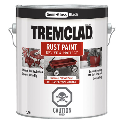 Peinture antirouille Tremclad - Noir - Fini semi-lustré - 3,78L - Quincaillerie G.H. Berger