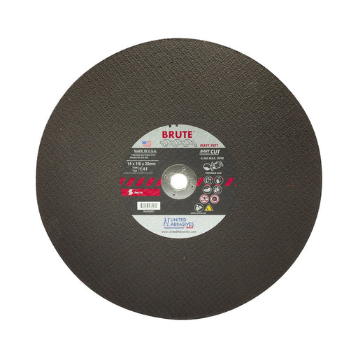 Meule de tronçonneuse robuste 14" pour métal mince - Arbre de 20 mm United Abrasives inc. Sait - Quincaillerie G.H. Berger