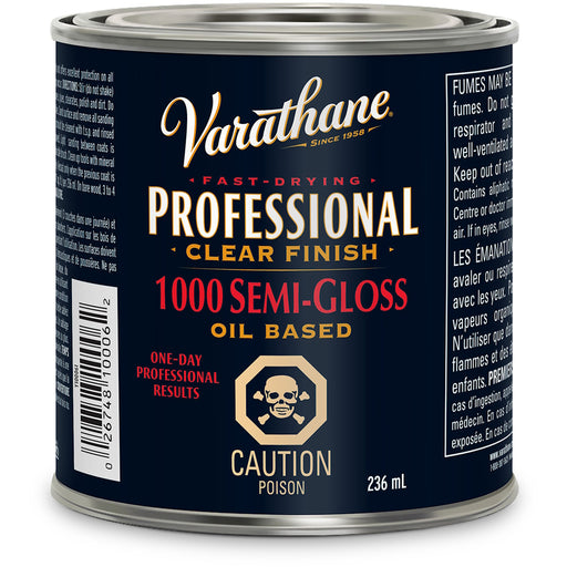 Vernis Professionnel clair pour bois à base d'huile semi-lustré - 236 mL Varathane - Quincaillerie G.H. Berger