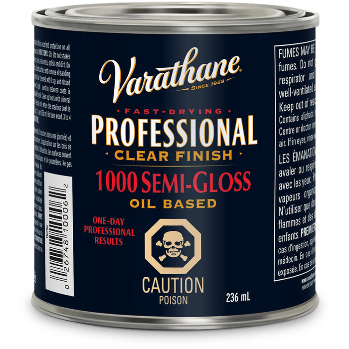 Vernis Professionnel clair pour bois à base d'huile semi-lustré - 236 mL Varathane - Quincaillerie G.H. Berger