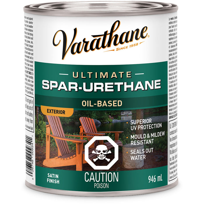Vernis Ultime extérieur à base d'huile pour le bois satiné - 946 mL Varathane - Quincaillerie G.H. Berger