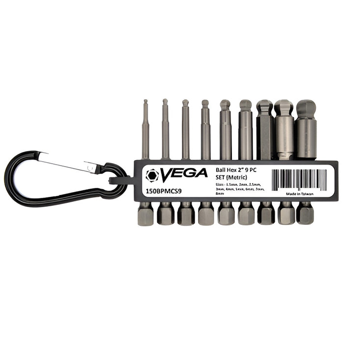 Ensemble de 9 embouts de 2" à bille hexagonale - Métrique VEGA Industries - Quincaillerie G.H. Berger