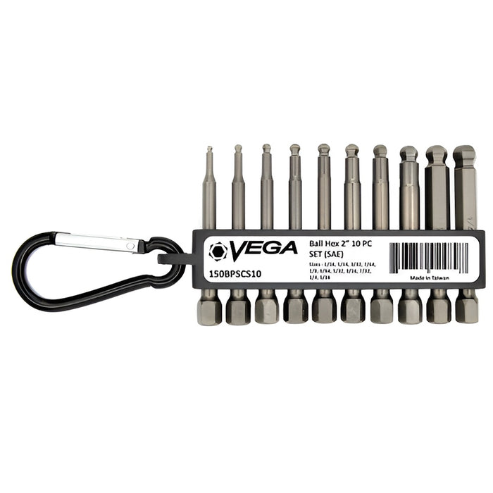 Ensemble de 10 embouts de 2" à bille hexagonale - SAE VEGA Industries - Quincaillerie G.H. Berger
