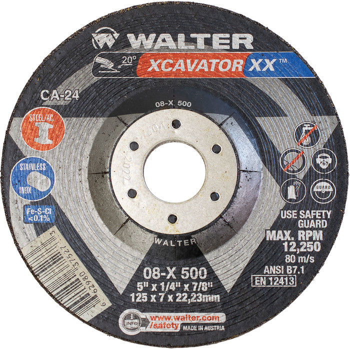 Meule XCAVATOR XX 5" X 1/4" X 5/8" Walter - Quincaillerie G.H. Berger