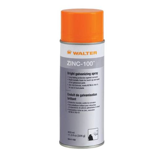Enduit galvanisant brillant aérosol Walter - ZINC 100 - 400 ml - Quincaillerie G.H. Berger