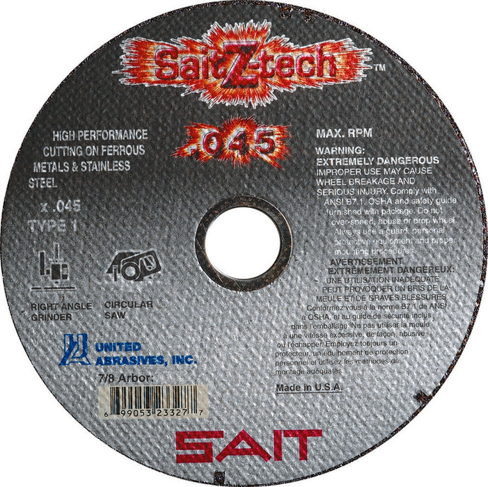 Meule à tronçonner 5" x0.045", arbre7/8" United Abrasives inc. Sait - Quincaillerie G.H. Berger