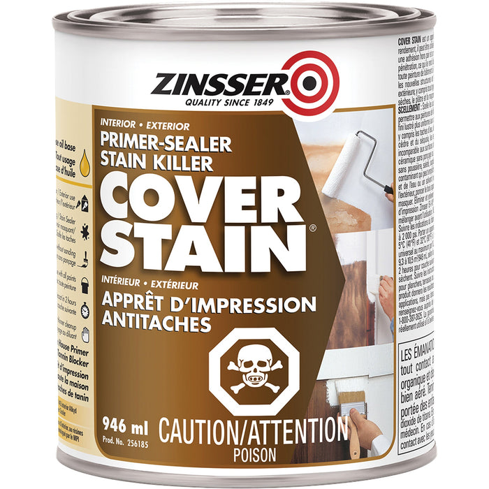 Apprêt scellant à base d'huile Cover Stain - Blanc - 946 mL Zinsser