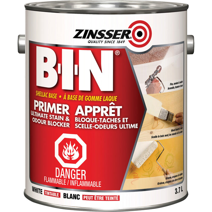 Apprêt scellant à base de laque B-I-N - Blanc mat - 3.78 L Zinsser